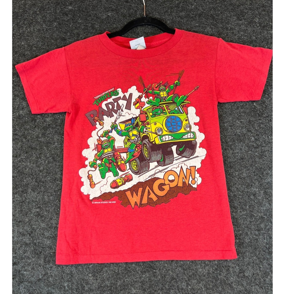 Vintage 90s Teenage Mutant Ninja Turtles Red T-Shirt Boys Youth Kids Medium Cute